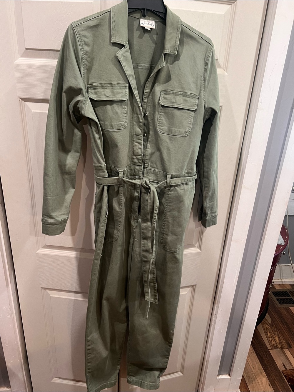 Blank NYC Olive Utility Tie-Waist Jumpsuit